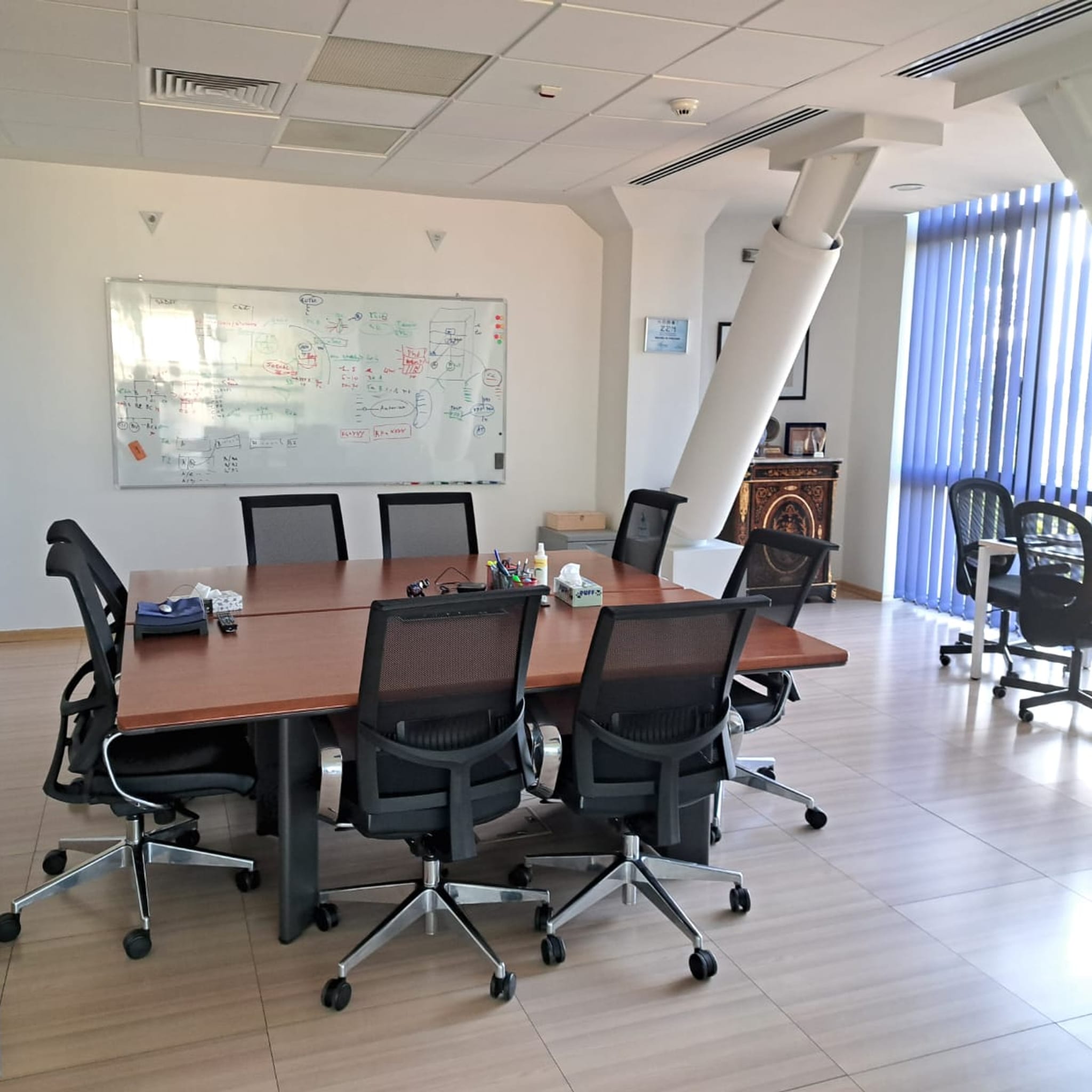 Board room with city view