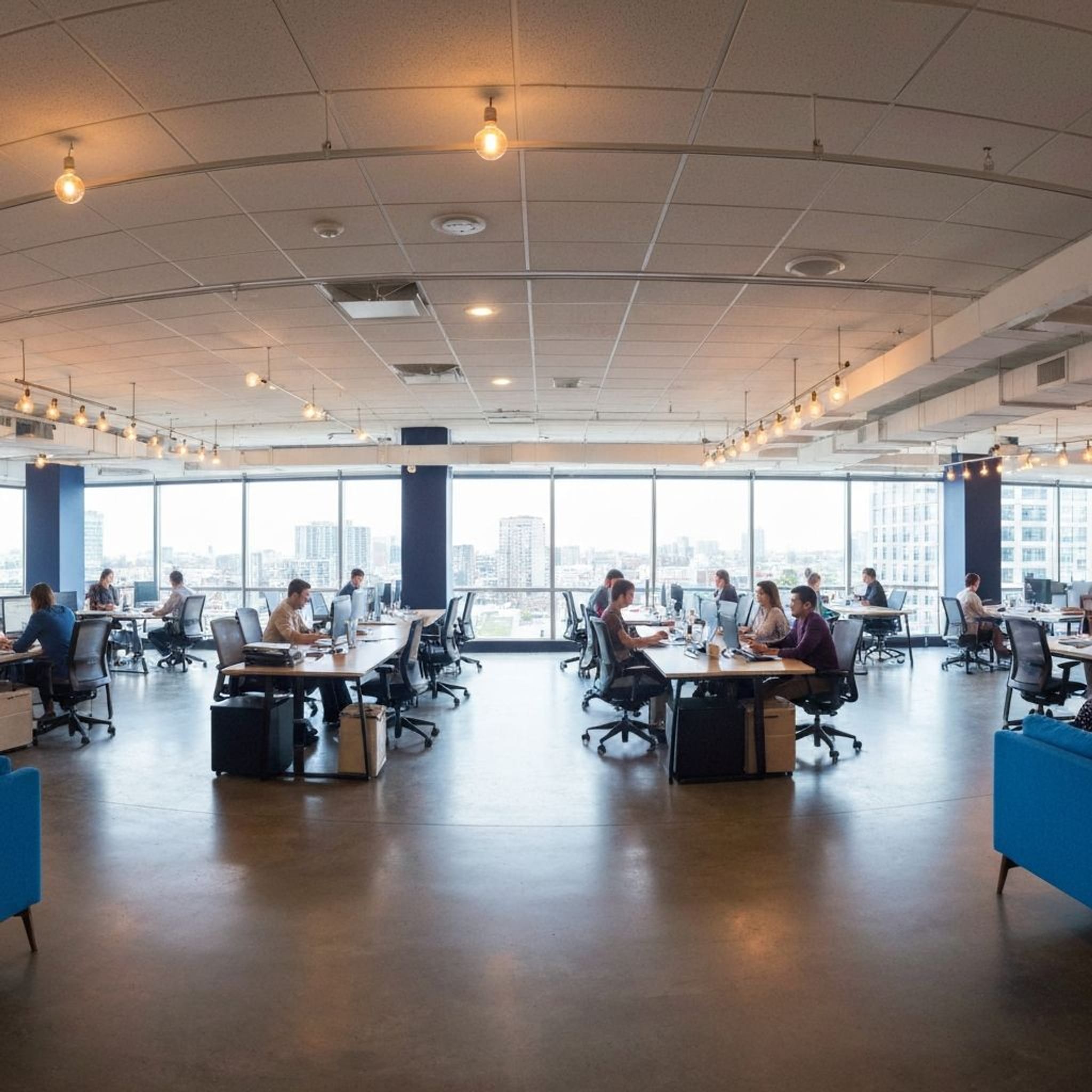 Panoramic coworking floor