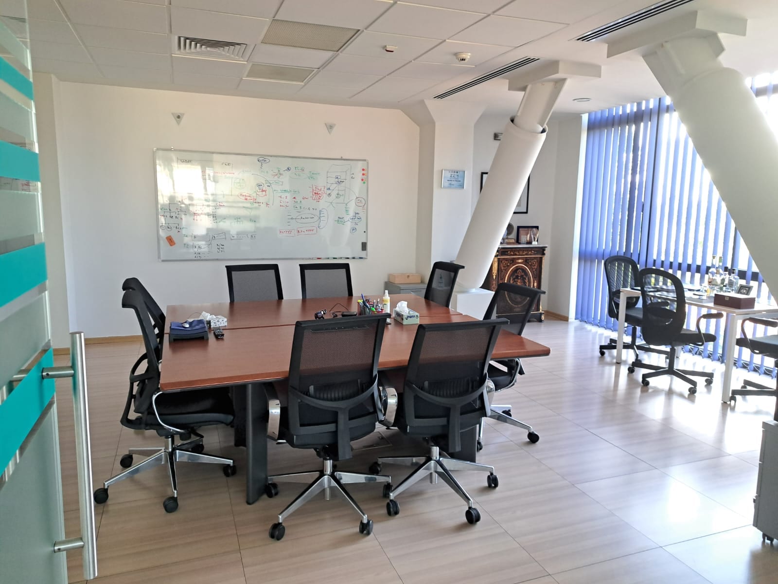 Board room with city view